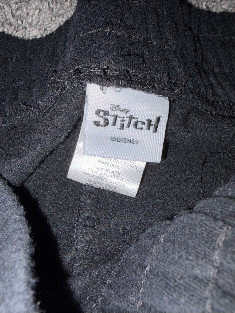 Disney Black Stitch Logo Hoodie - White Print - Picture 4 of 4